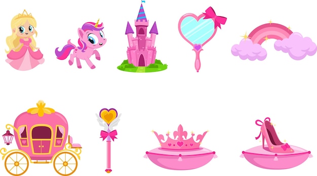 El juego de colección de personajes de dibujos animados Vector Flat Design