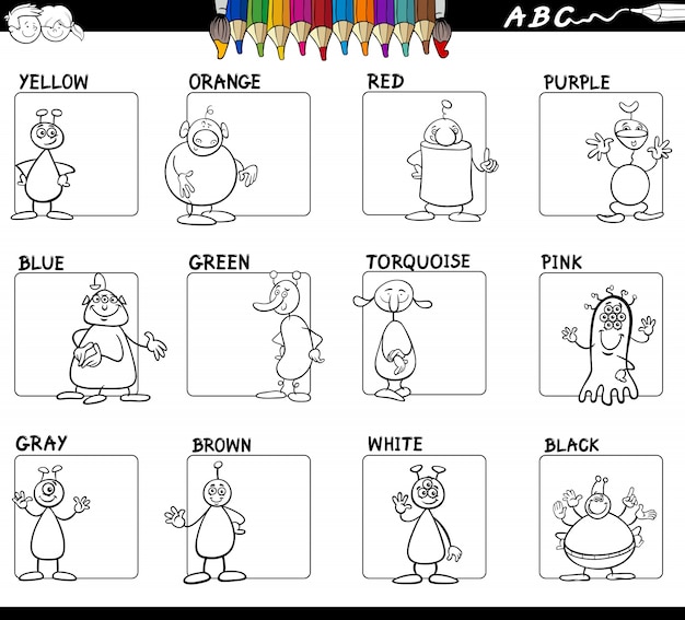 juego de colorear educativo básico colores para colorear