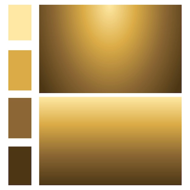 Juego de colores dorados con degradados.