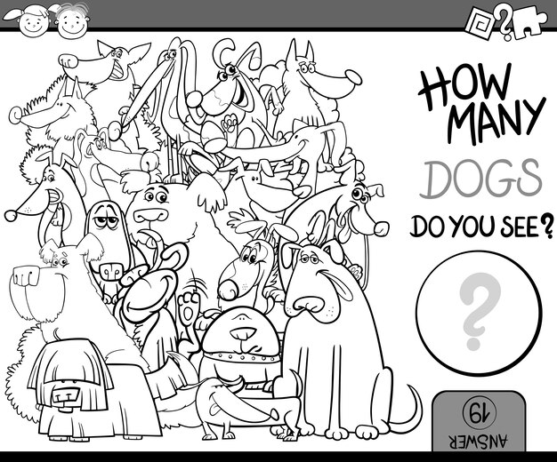 juego de contar dibujos animados para colorear