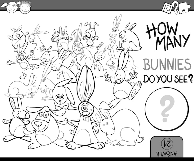 juego de contar dibujos animados para colorear