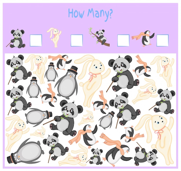 Juego de contar para niños en edad preescolar. Un juego educativo matemático.