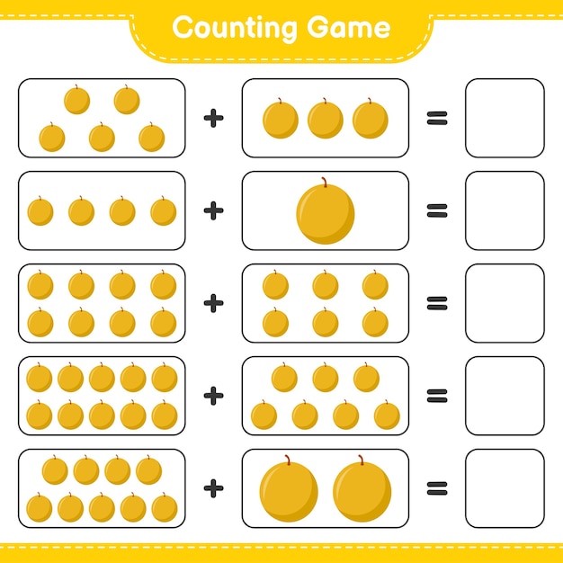 Juego de conteo, cuente el número de melón y escriba el resultado.