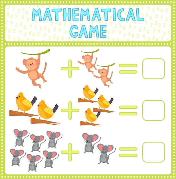 Juego de conteo matemático para niños. ¿puedes resolver este entretenimiento de acertijos divertidos para niños? encuentra la respuesta correcta. página de actividad vectorial de matemáticas y juego.