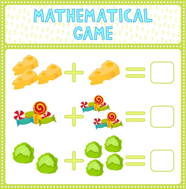 Juego de conteo matemático para niños ¿Puedes resolver este entretenimiento de acertijos divertidos para niños? Encuentra la respuesta correcta. Página de actividad vectorial de matemáticas y juego.