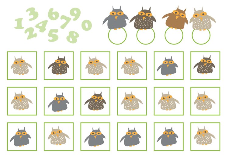 Vector juego de conteo para niños en edad preescolar. educativo un juego matemático. cuenta cuántos y escribe el resultado