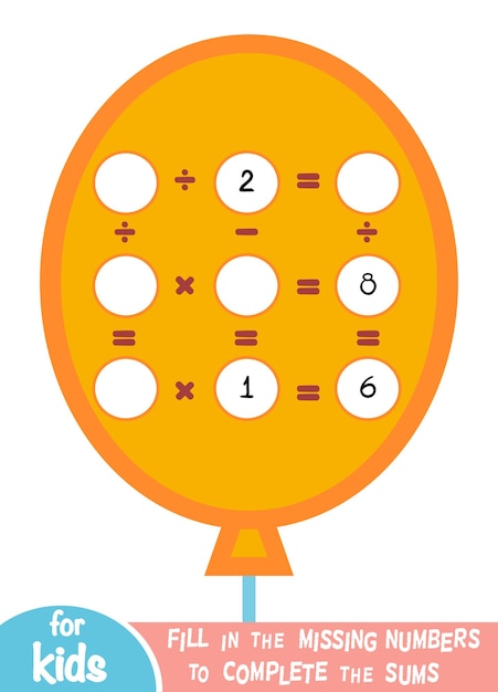 Juego de conteo para niños hoja de trabajo matemática educativa con globo