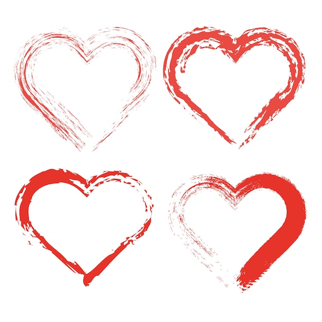 juego de corazones corazones dibujados a mano imagen de archivo ilustración vectorial EPS10