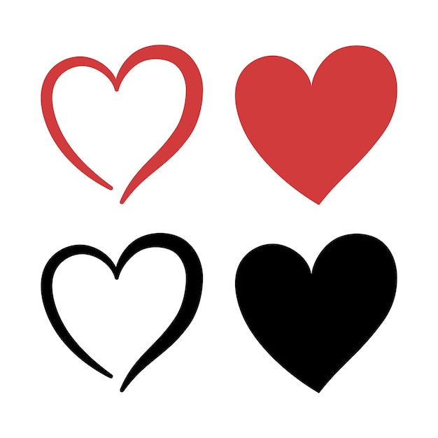 Un juego de corazones de cuatro