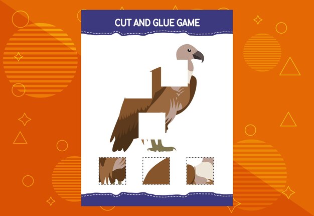 Juego de cortar y pegar para niños con pájaros Práctica de corte para niños en edad preescolar Hoja de trabajo educativa
