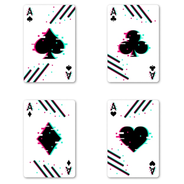 Juego de cuatro ases de cartas.