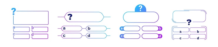 Vector juego de cuestionario plantilla colorida con elección