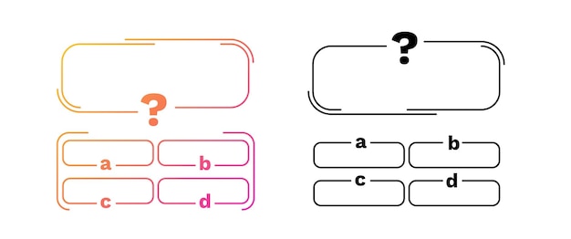 Juego de cuestionario plantilla colorida con elección