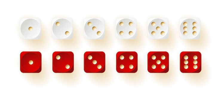 Vector juego de dados con cubos ilustración vectorial cubos objetos de juego para jugar en dados de casino de uno a s