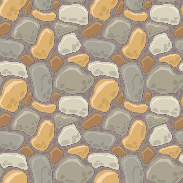 Juego de dibujos animados textura rocas suciedad y superficie del suelo patrón sin costuras Activo del juego