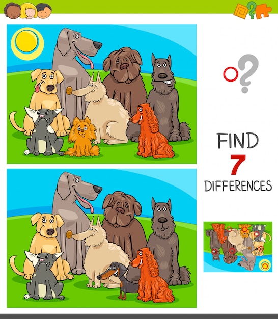 Juego de diferencias con perros de pura raza.