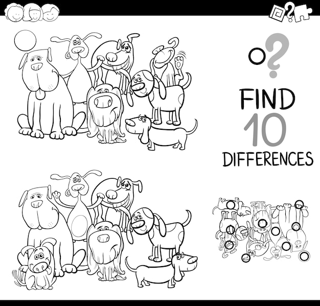 Juego de diferencias con perros