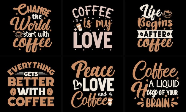 Juego de diseño de camiseta con cita de café.