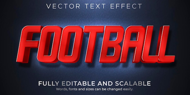 Vector juego editable de efecto de texto deportivo y estilo de texto de juego