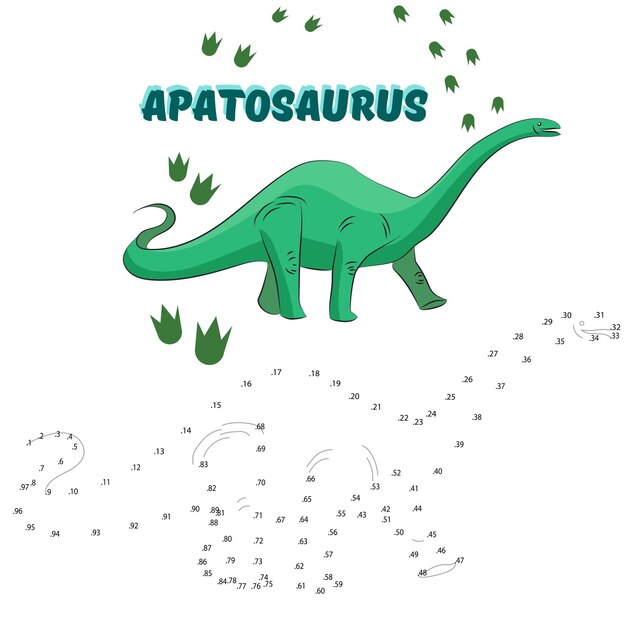 Juego educativo conecta puntos para dibujar dinosaurio | Vector Premium Juego educativo conecta puntos para dibujar dinosaurio | Vector Premium