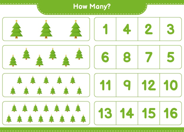 Juego educativo contando árbol de Navidad