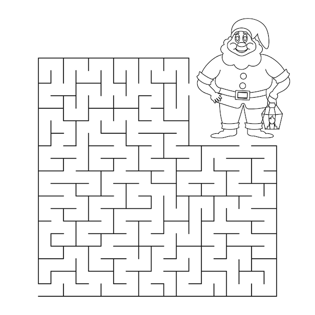 El juego educativo infantil laberinto ayuda al gnomo a encontrar el camino correcto