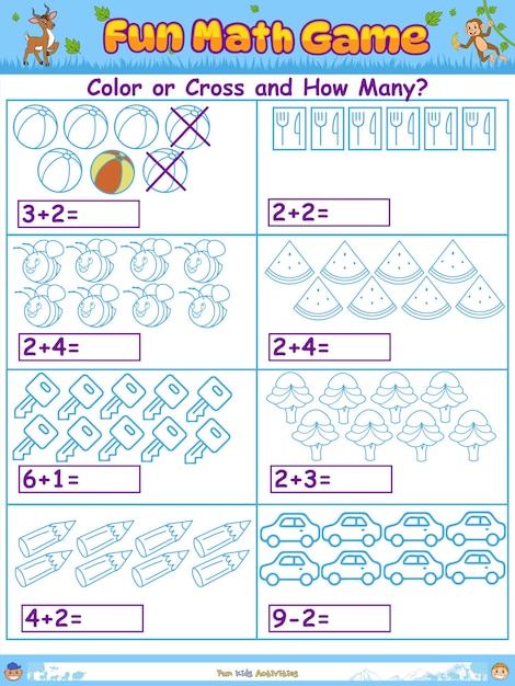 Juego educativo de lógica matemática para niños.