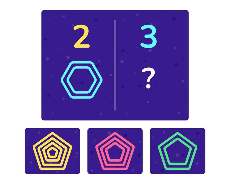 Vector juego educativo de lógica para niños.