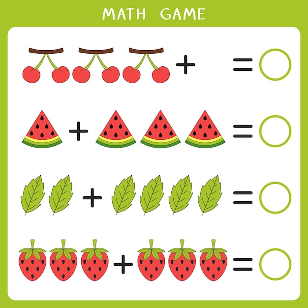 Juego educativo de matemáticas para niños.