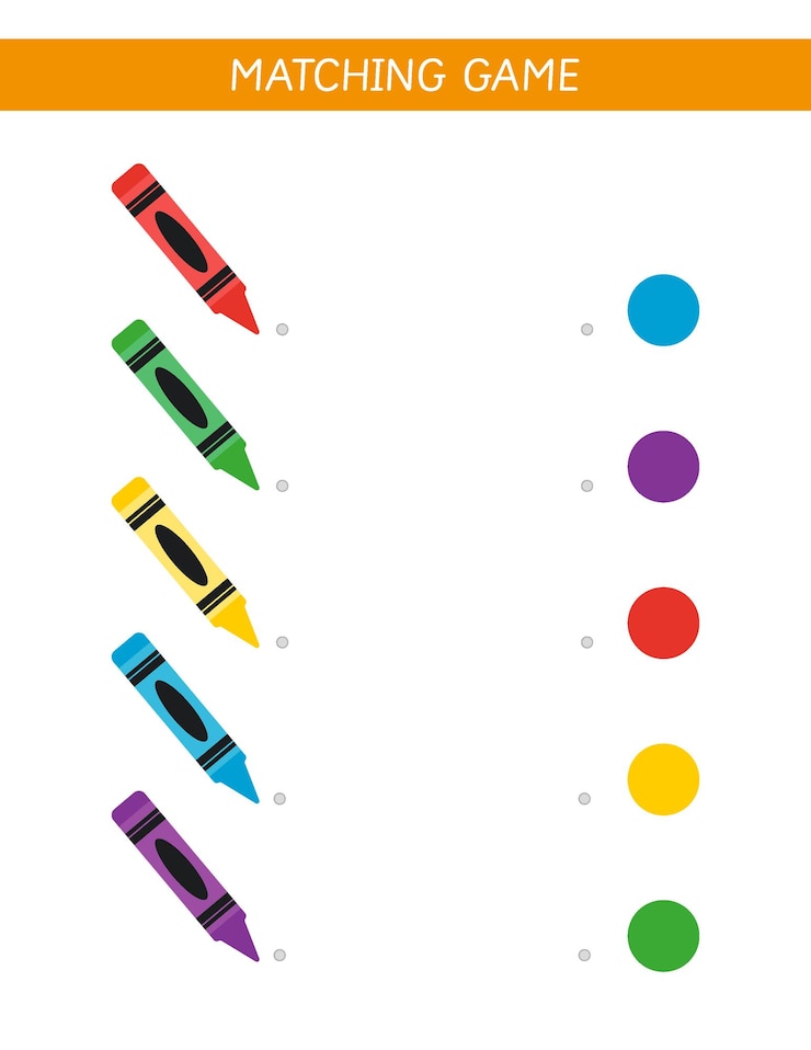 Vector juego educativo para niños actividad de combinación de colores combina los colores hoja de trabajo preescolar para niños