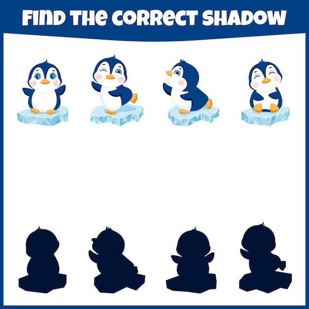 Juego educativo para niños Encuentra el minijuego de sombras correcto para niños