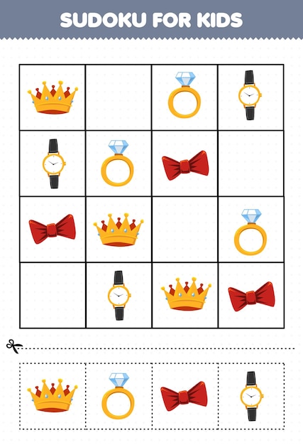 Juego educativo para niños sudoku para niños con dibujos animados ropa ponible cinta corona anillo reloj imagen