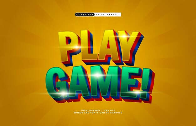 juego de efecto de texto editable con un estilo de texto para niños y juegos
