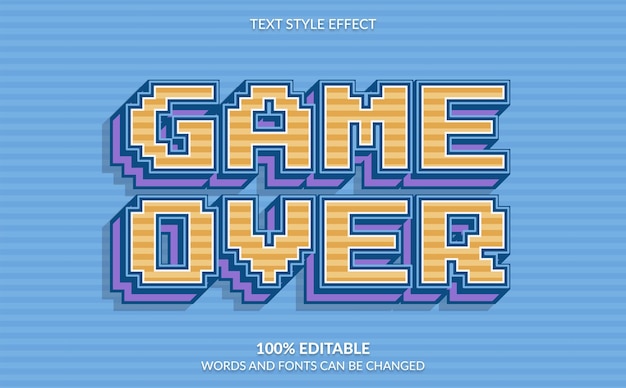 Vector juego de efectos de texto editable sobre estilo de texto