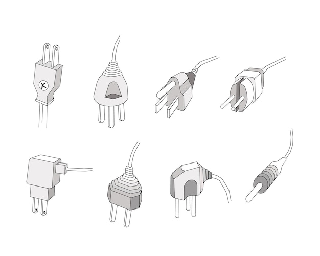 Juego de enchufes o enchufes eléctricos