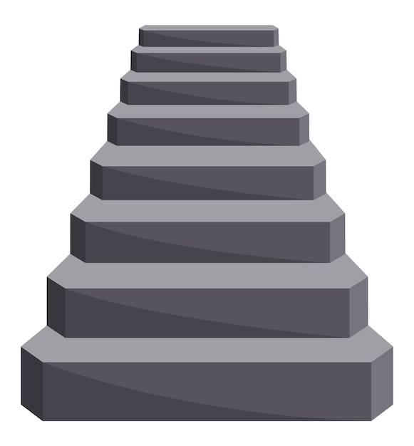 Juego escaleras de castillo en estilo de dibujos animados medievales antiguos vuelos de escalera sin barandillas paso de mármol