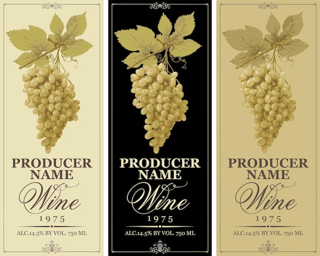 juego de etiquetas para botellas de vino