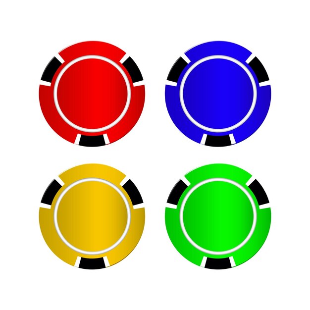 juego de fichas de póquer en blanco