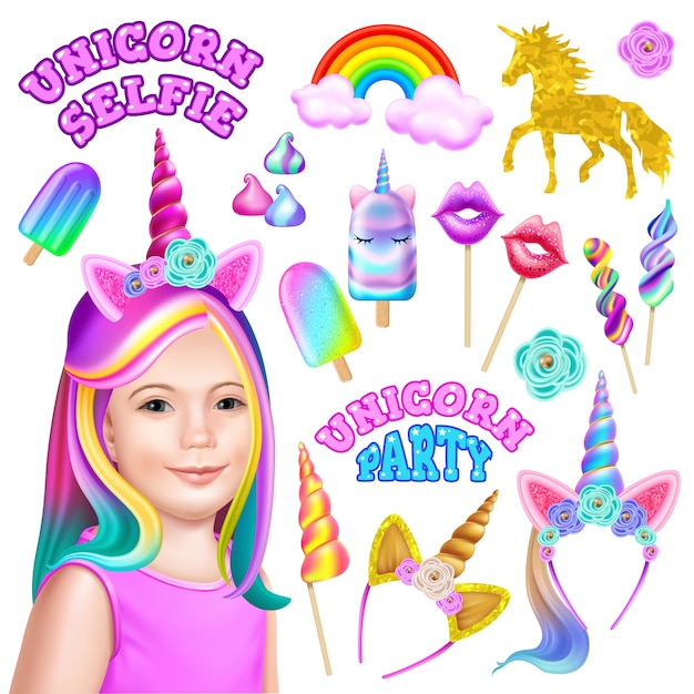 Juego de fiesta de unicornio.