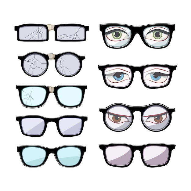 juego de gafas geek ilustración vectorial de dibujos animados