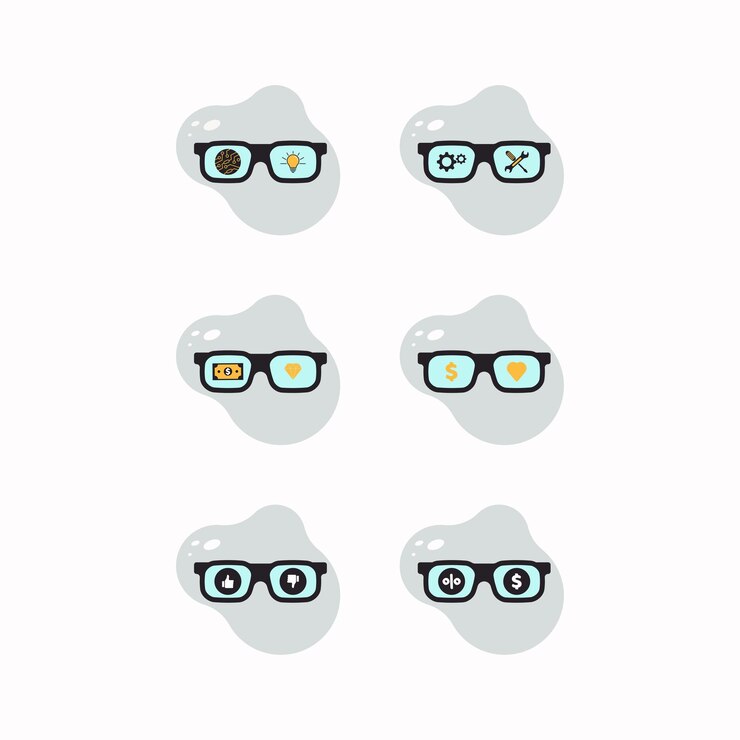Vector juego de gafas con ilustración de vector de diseño de icono