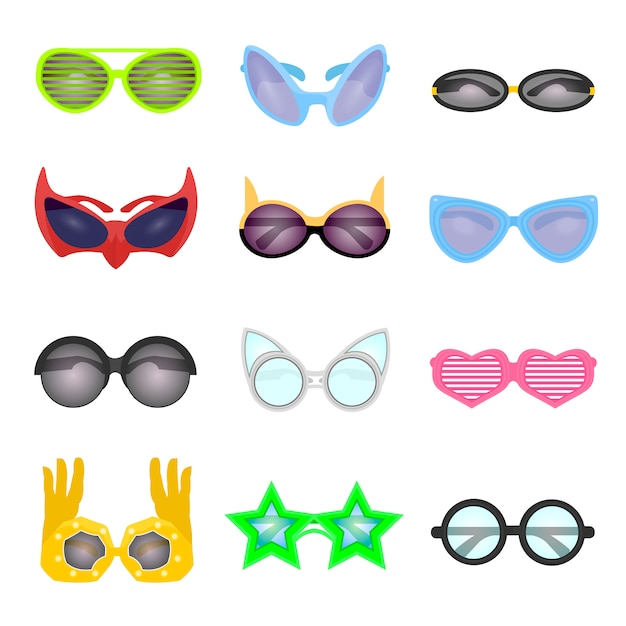 Juego de gafas de moda.