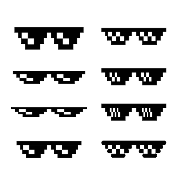 Vector un juego de gafas de píxeles.