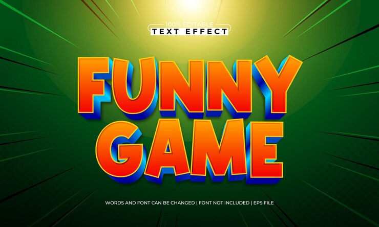 Vector juego gracioso efecto de texto editable con niños y estilo de texto de juego