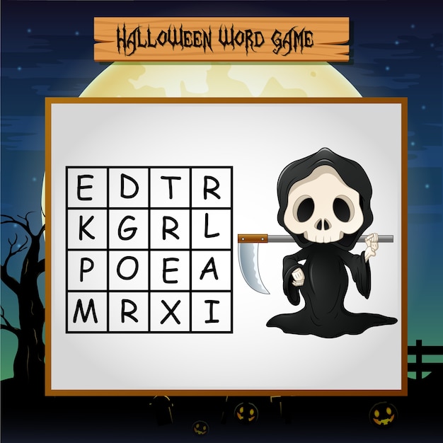 Juego de halloween encuentra la palabra de parca.