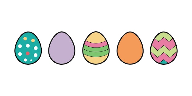 El juego de huevos de Pascua coloridos