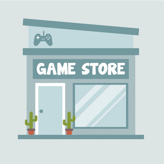 Vector juego de ilustración plana tienda