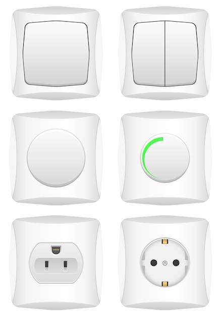 Vector juego de interruptores eléctricos