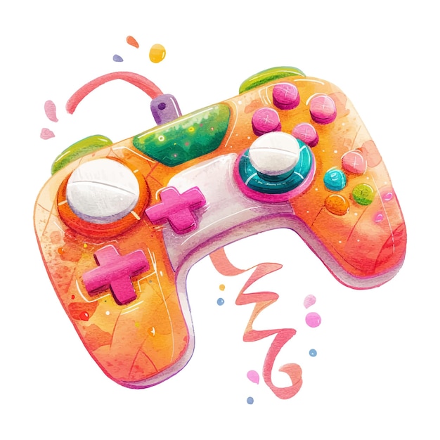 Juego de joystick tecnología deportiva acuarela 13