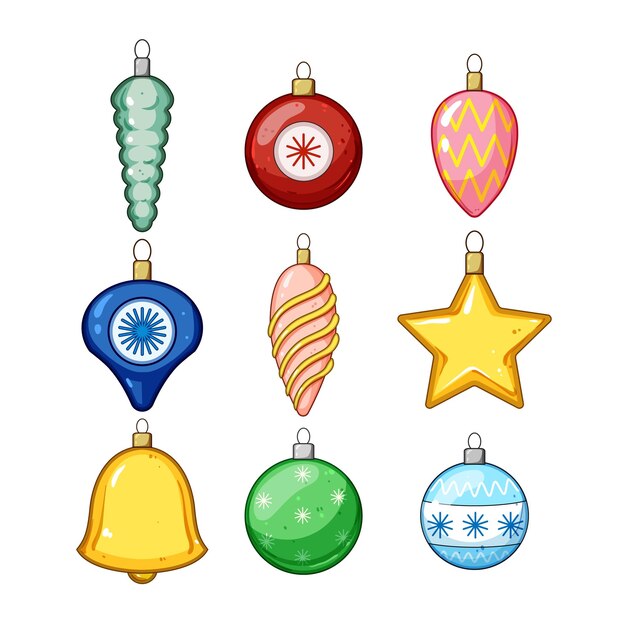 juego de juguetes de navidad dibujo animado ilustración vectorial